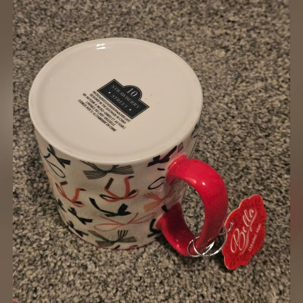 Black & Red Bows Ceramic Mug Valentines Cute Love - Picture 2 of 3
